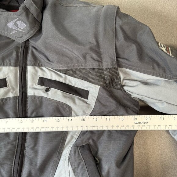 Spyke Motorcycle Jacket Womens XS Grey Blue Biker Coat Padded Removable Sleeves - Picture 10 of 16